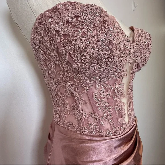 Sherri Hill Strapless Rose Gold Lace Corset Style Formal Gown Women's Size  2 is available for purchase on au PAY Market - Imported Goods Online Store  Co.Ltd. | au PAY Market -